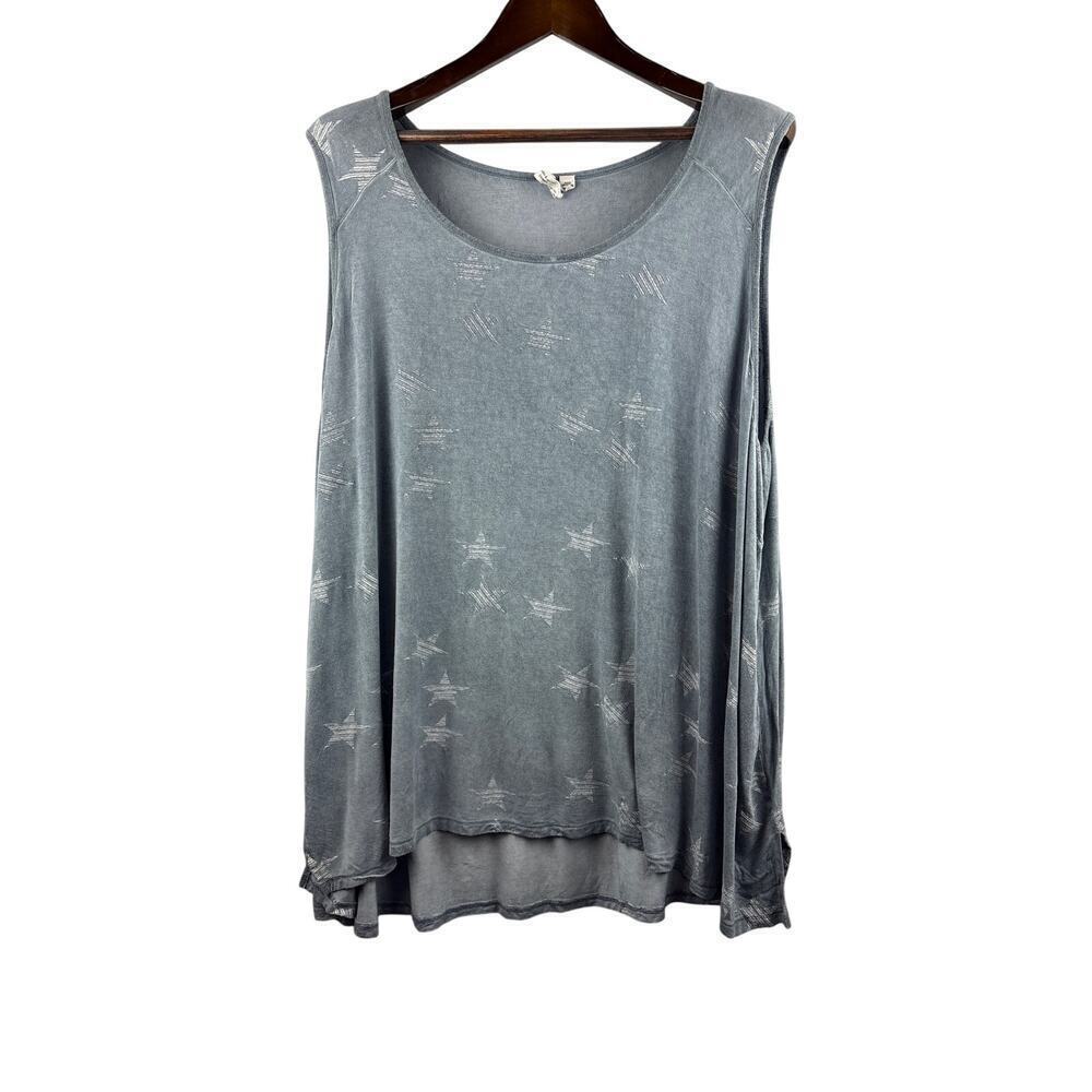 Women’s Cable & Gauge 3X Slate Grey Tank w/ Lighter Grey Stars